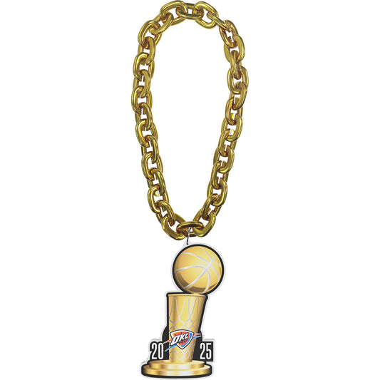 Oklahoma City Thunder 2025 NBA Champions Trophy Fan Chain in Gold - Front View