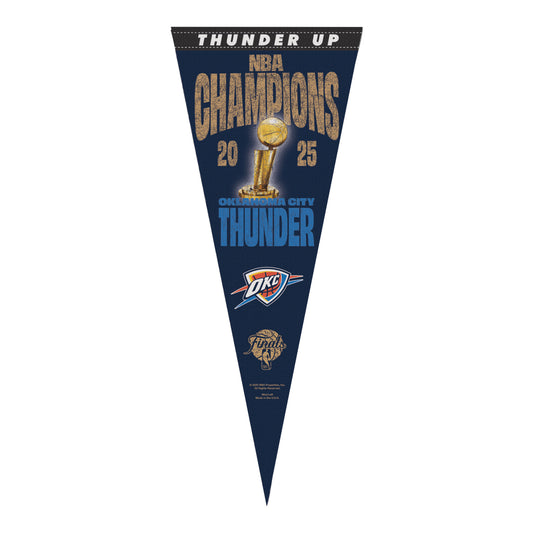OKC THUNDER 2025 NBA CHAMPIONS ON COURT PENNANT - Front View