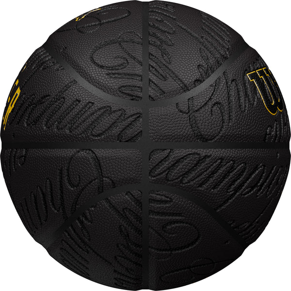 OKC Thunder 2025 NBA Champions Basketball in Black - Side View