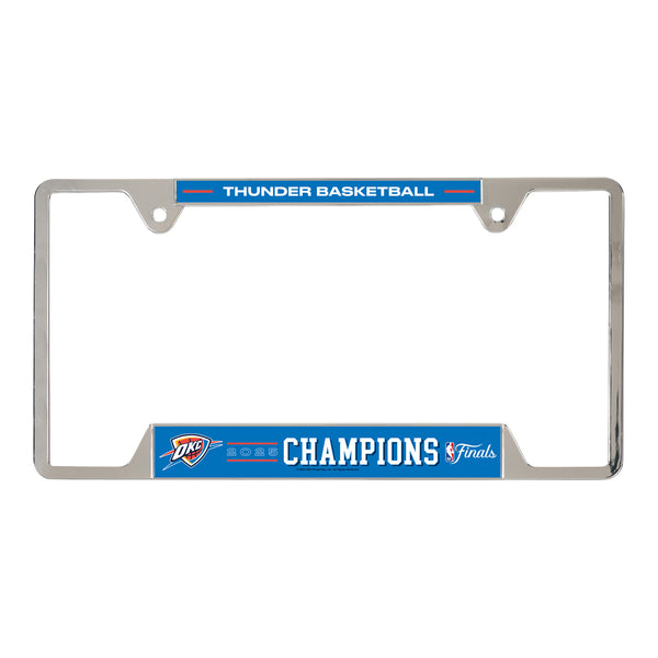 OKC Thunder 2025 NBA Champions Metal License Plate Frame - Front View