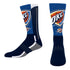 YOUTH OKLAHOMA CITY THUNDER LOGO PHENOM CURVE SOCKS in Blue - Front View