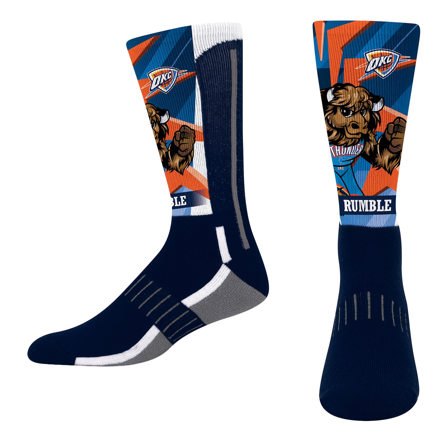 YOUTH OKLAHOMA CITY THUNDER RUMBLE RETRO VIBES SOCKS - Front View