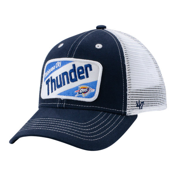 47 BRAND THUNDER YOUTH MVP WOODLAWN ADJUSTABLE HAT IN BLUE & WHITE - ANGLED LEFT SIDE VIEW