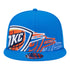 YOUTH OKC THUNDER NEW ERA 950 SHADOW LOGO SNAPBACK IN BLUE - FRONT VIEW