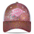 YOUTH OKC THUNDER NEW ERA 940 SPARKLE HEARTS HAT IN PINK - FRONT VIEW