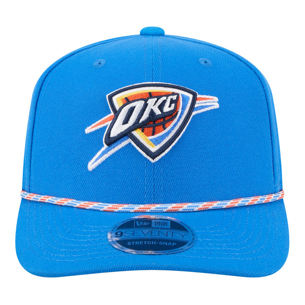 YOUTH OKLAHOMA CITY THUNDER NEW ERA 970 STRETCH ROPE BLUE SNAPBACK - Front View