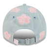 GIRLS OKC THUNDER NEW ERA 920 FLORAL DENIM HAT in Blue -Back View