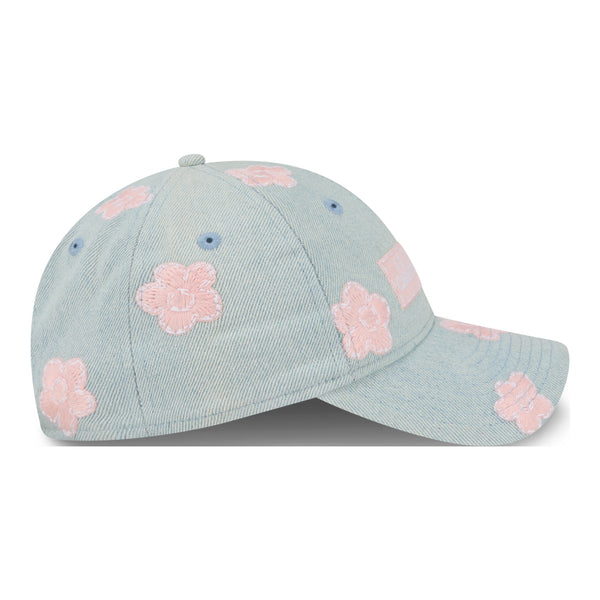GIRLS OKC THUNDER NEW ERA 920 FLORAL DENIM HAT in Blue - Right Side View
