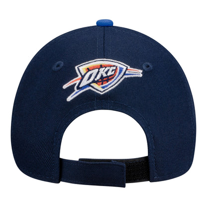 Youth Okc Thunder New Era Wordmark Two-Tone Adjustable Hat In Blue - Back View