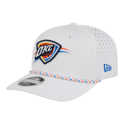 Toddler OKC Thunder New Era 9Seventy Stretch Snap Rope White Hat in White - Front Left View