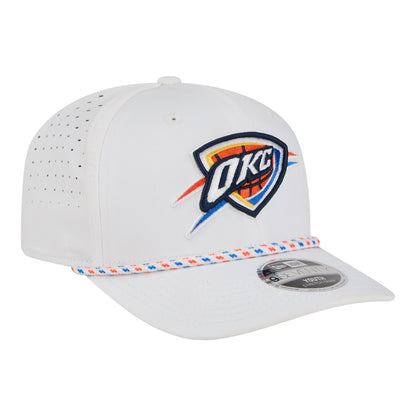 Toddler OKC Thunder New Era 9Seventy Stretch Snap Rope White Hat in White - Front Right View