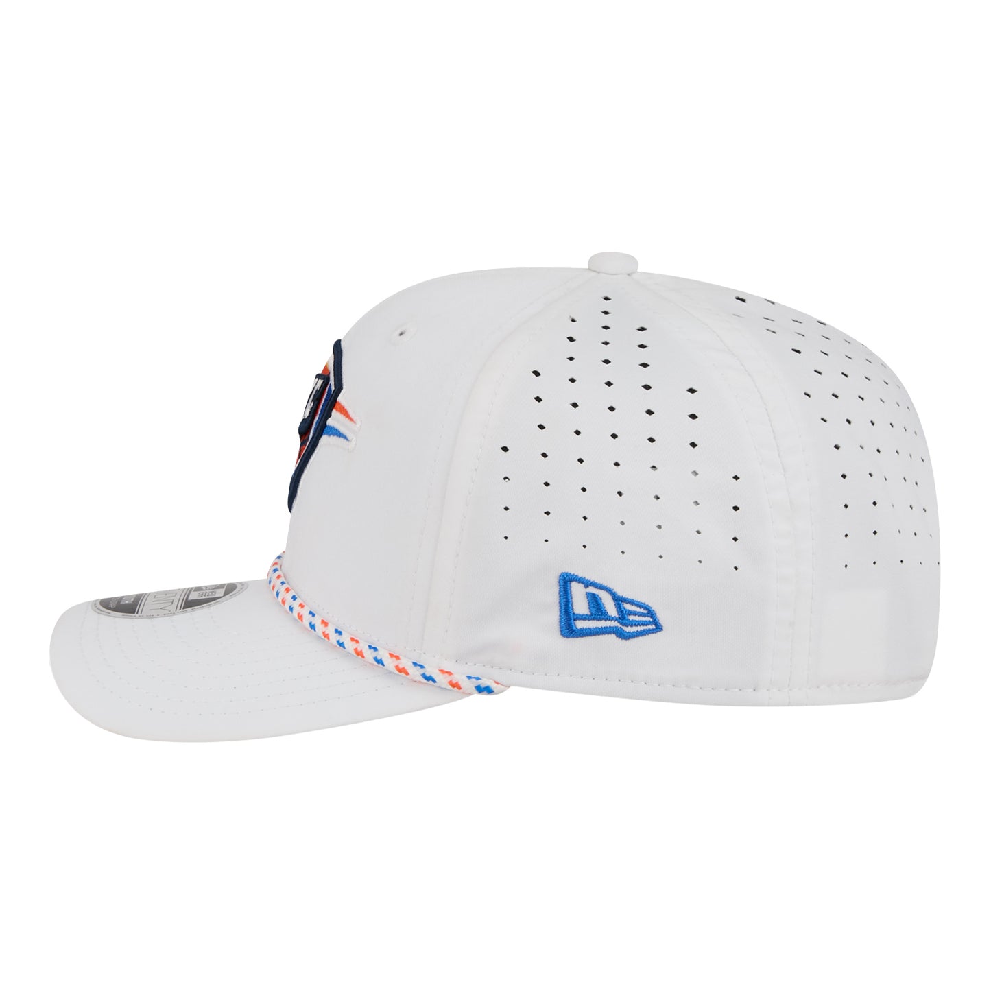 Toddler OKC Thunder New Era 9Seventy Stretch Snap Rope White Hat in White - Left Side View