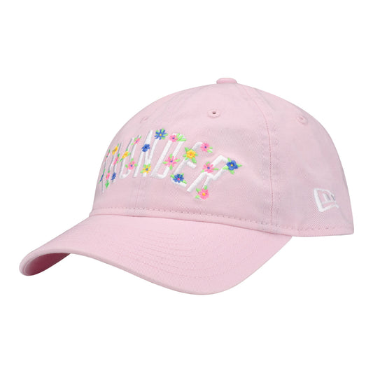 YOUTH OKC THUNDER NEW ERA 920 FLORAL ADJUSTABLE HAT in Pink - Front Left View