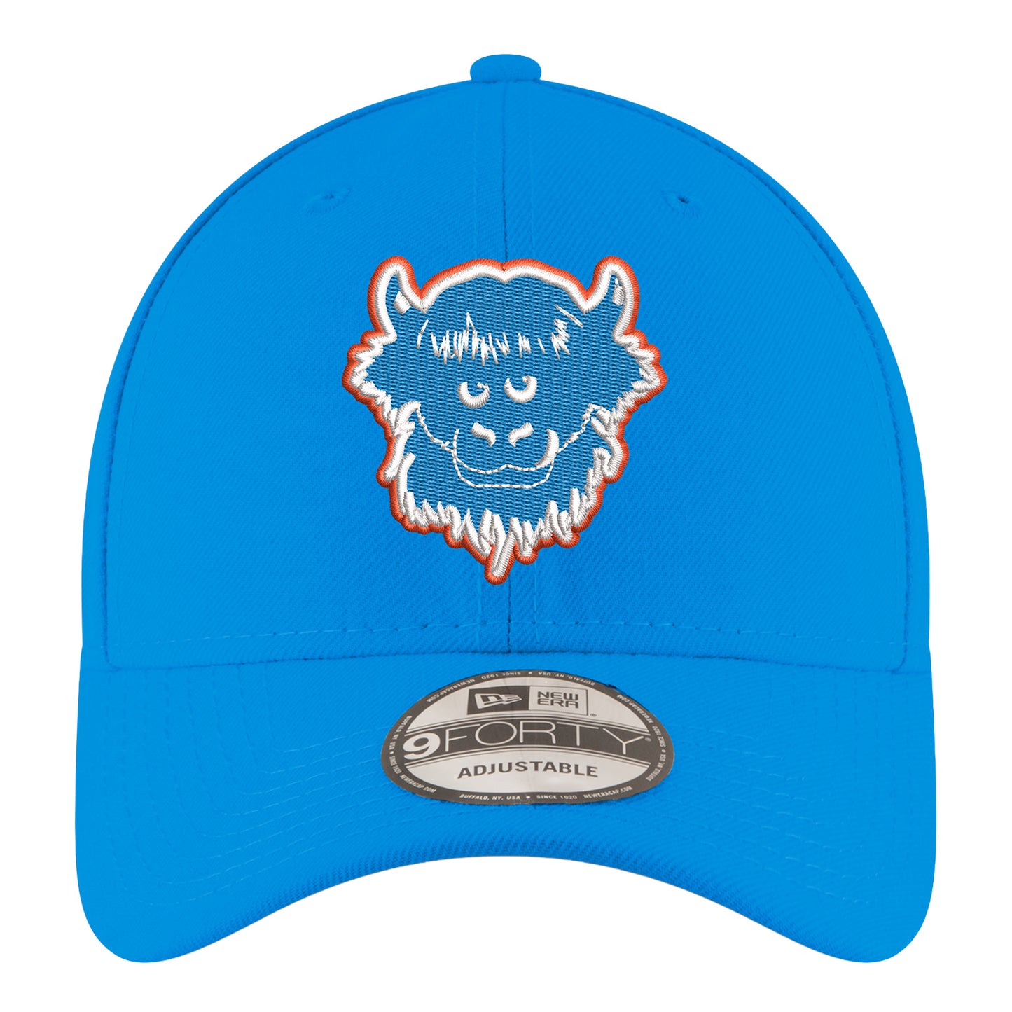 Youth OKC Thunder New Era 940 Rumble Blue Adjustable Hat In Blue - Front View