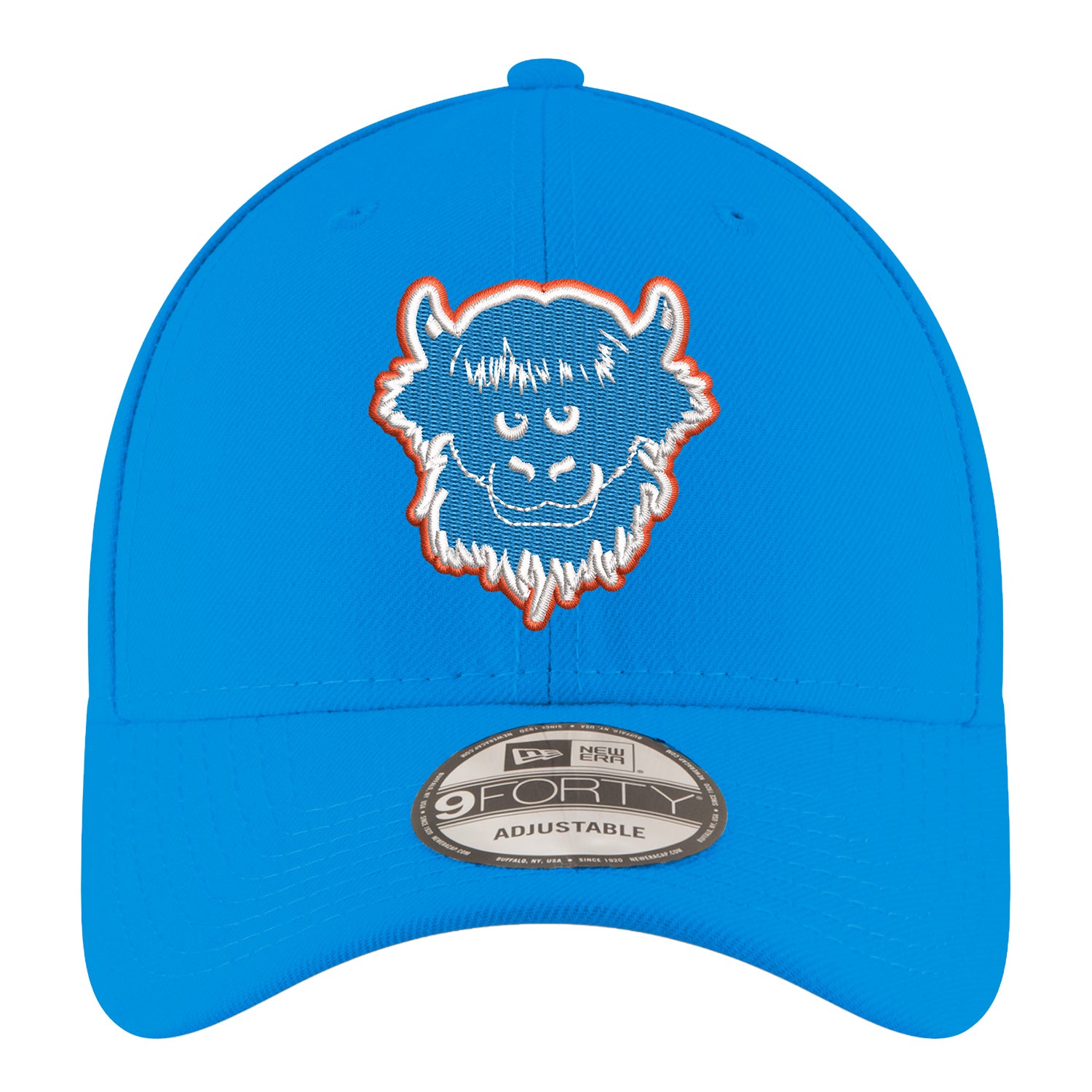 Youth OKC Thunder New Era 940 Rumble Blue Adjustable Hat In Blue - Front View
