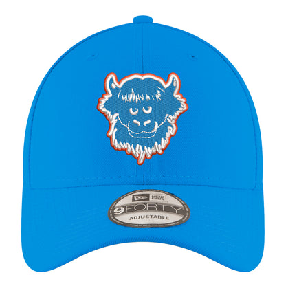 Youth OKC Thunder New Era 940 Rumble Blue Adjustable Hat In Blue - Front View