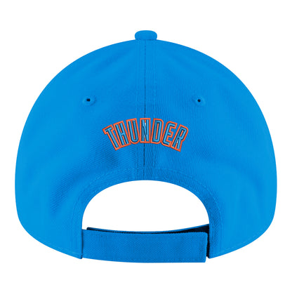 Youth OKC Thunder New Era 940 Rumble Blue Adjustable Hat In Blue - Back View