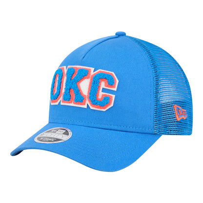 Youth OKC Thunder New Era 9Forty A Frame Glitter Score Hat in Blue - Front Left View