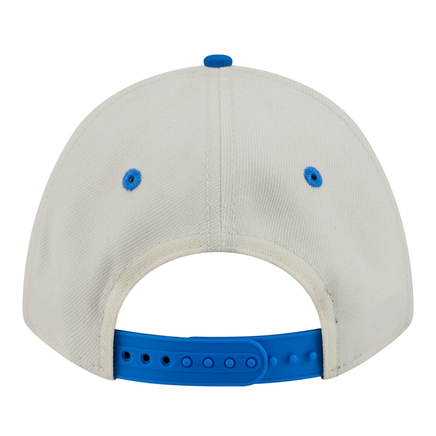 Youth OKC Thunder New Era 9Forty A-Frame Arched Snap Hat in White and Blue - back view