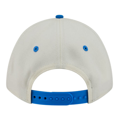 Youth OKC Thunder New Era 9Forty A-Frame Arched Snap Hat in White and Blue - back view