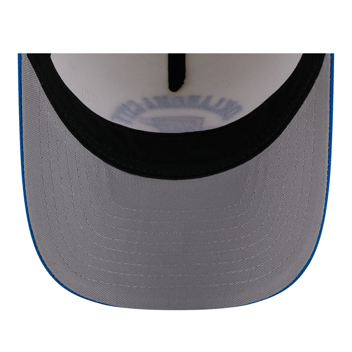 Youth OKC Thunder New Era 9Forty A-Frame Arched Snap Hat in White and Blue - underbrim view