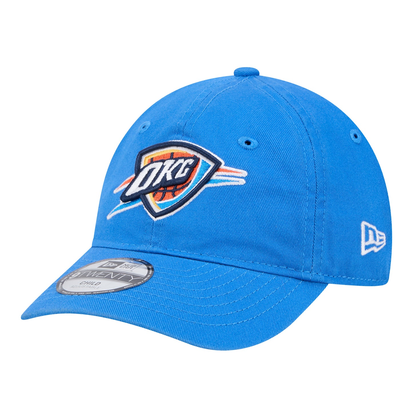 Youth OKC Thunder New Era 9Twenty Classic Hat in Blue - Front left view