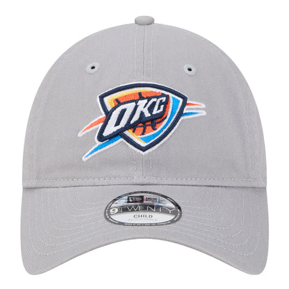 Youth OKC Thunder New Era 9Twenty Classic Hat in grey - Front View