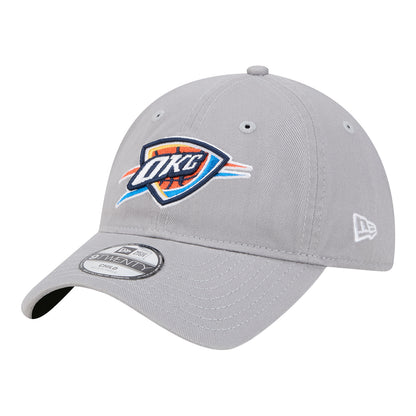 Youth OKC Thunder New Era 9Twenty Classic Hat in grey - Front Left View