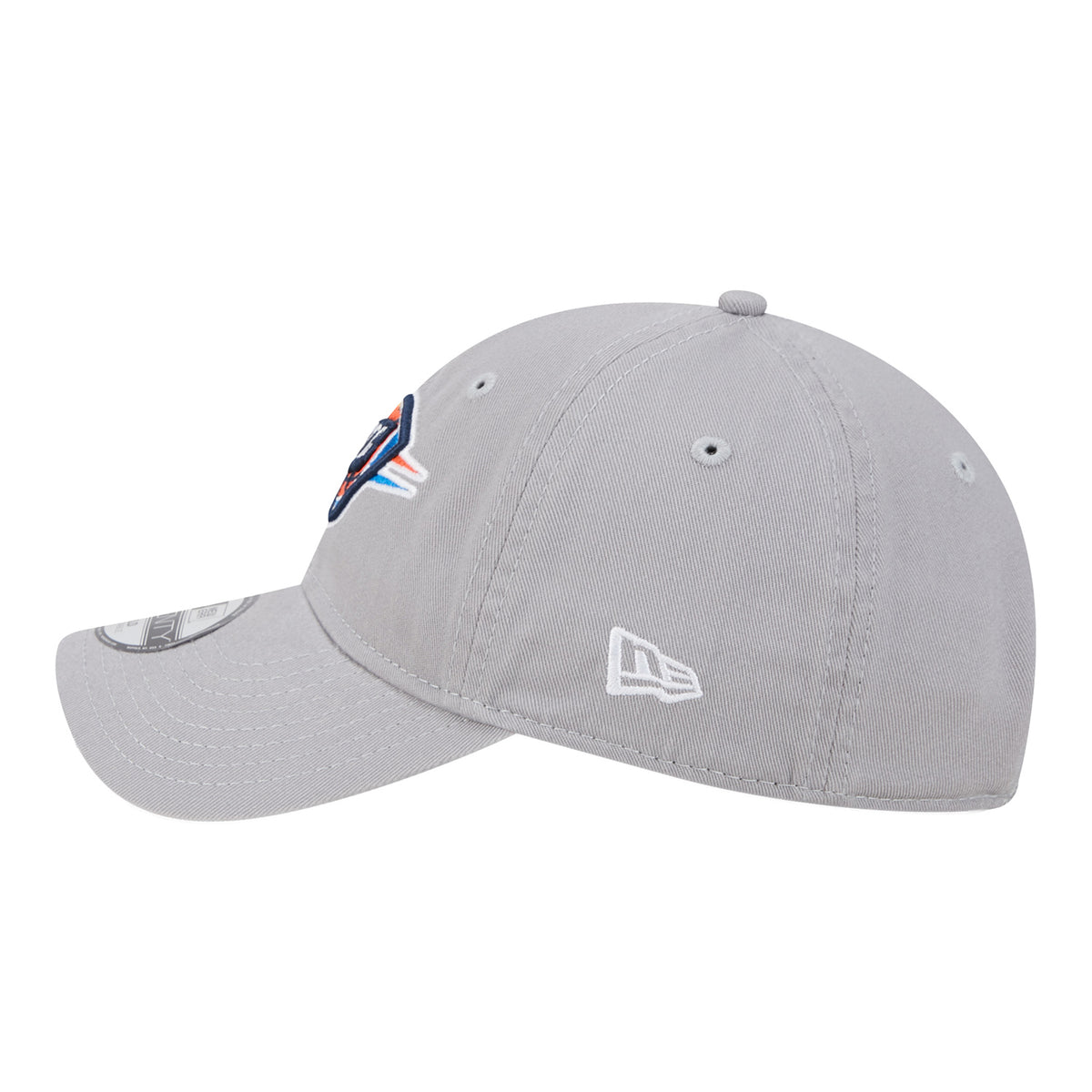 Youth OKC Thunder New Era 9Twenty Classic Hat in grey - Left Side View