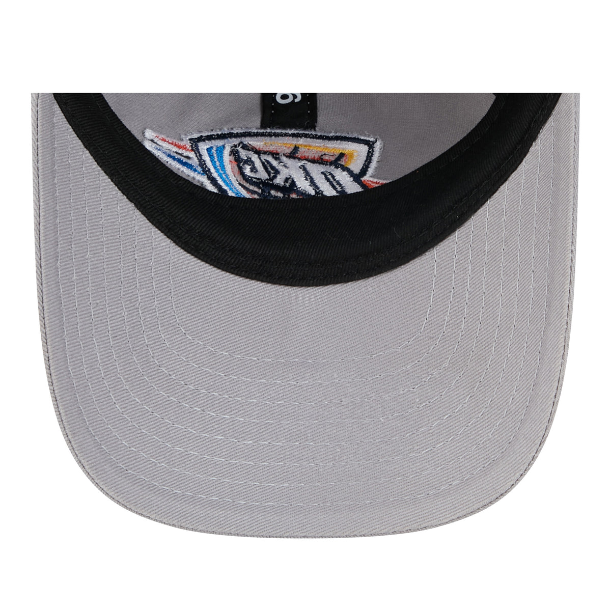 Youth OKC Thunder New Era 9Twenty Classic Hat in grey - Underbrim View