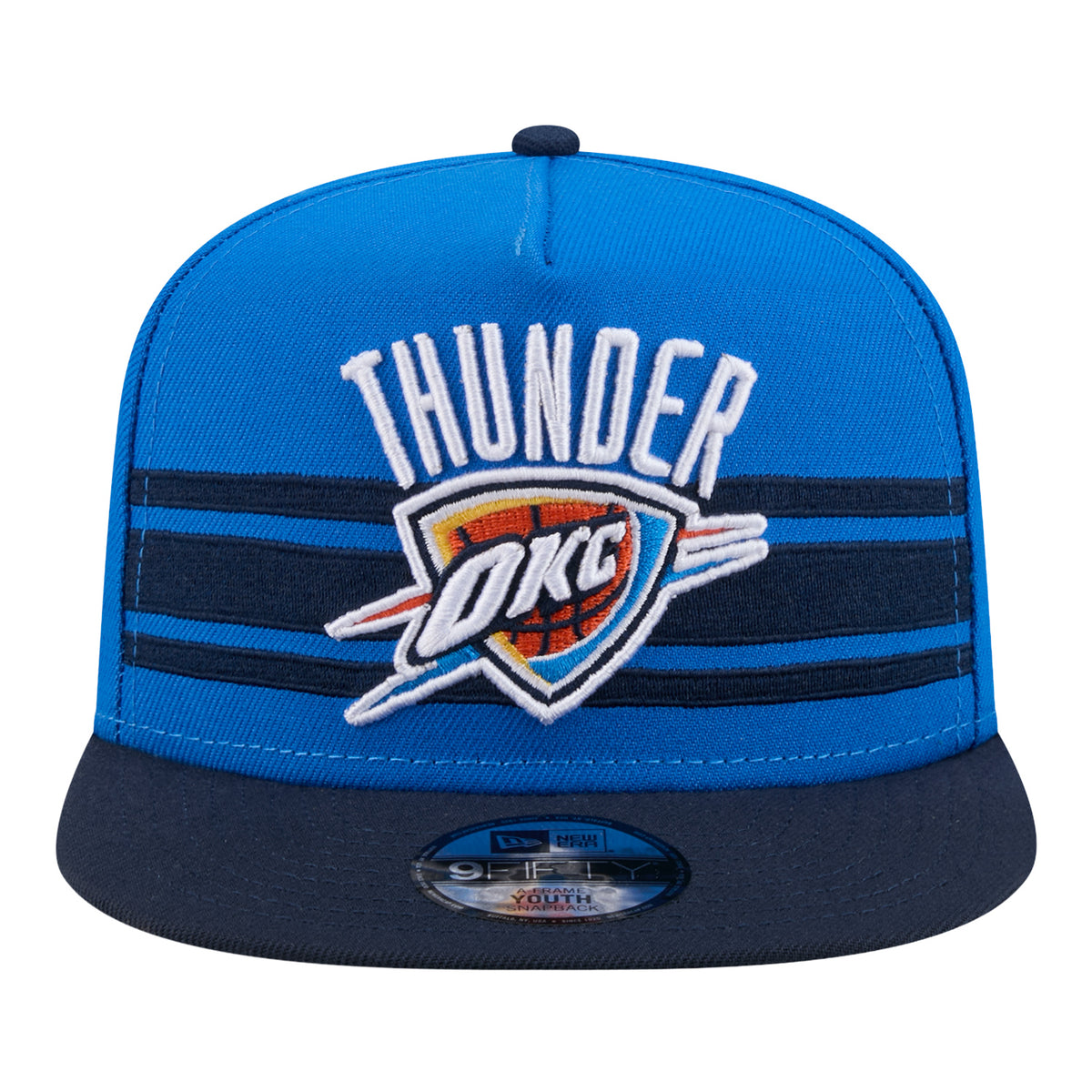 Youth OKC Thunder New Era 9Fifty A-Frame 2026-27 NBA Tip-Off Hat in Blue - Front View