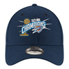 Youth OKC Thunder 2025 NBA Champions New Era 940 Hat in Blue - Front View