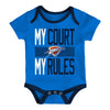 Newborn Oklahoma City Thunder Outerstuff Loyal Buddies Onsie 3-Pack - Blue Onesie