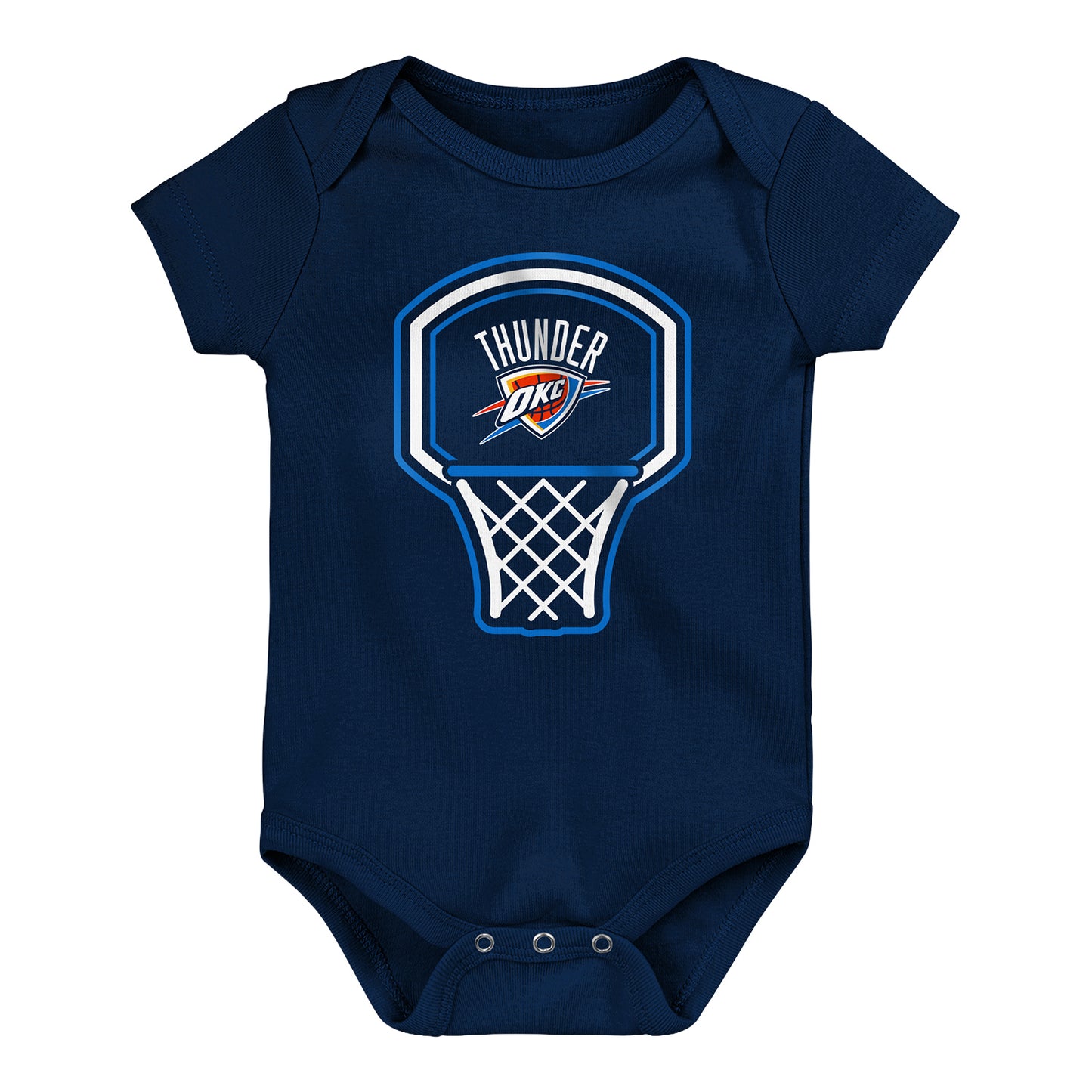 Infant OKC Thunder Outerstuff Littlest Player 3-Pack Onesie Set in Navy - Front View