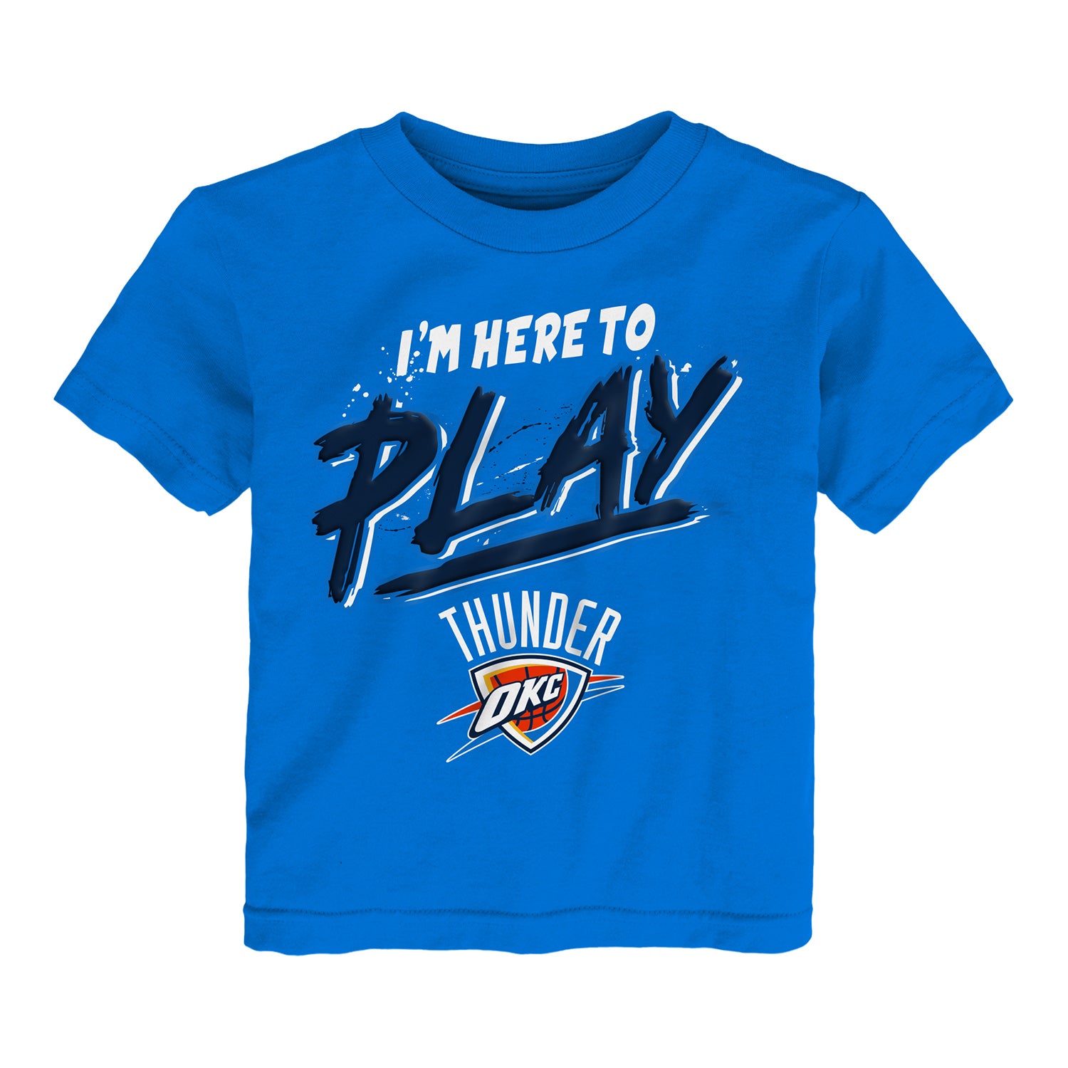 Toddler OKC Thunder Outerstuff Here To Play T-Shirt in Blue - Front View