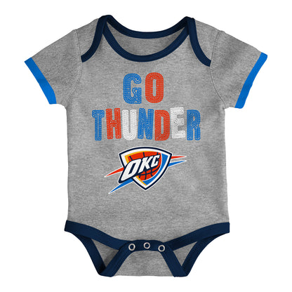 Infant OKC Thunder Outerstuff Born To Ball 3-Pack Onesie Set