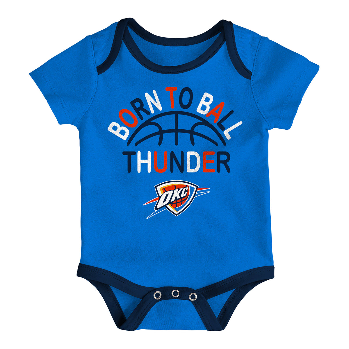 Infant OKC Thunder Outerstuff Born To Ball 3-Pack Onesie Set