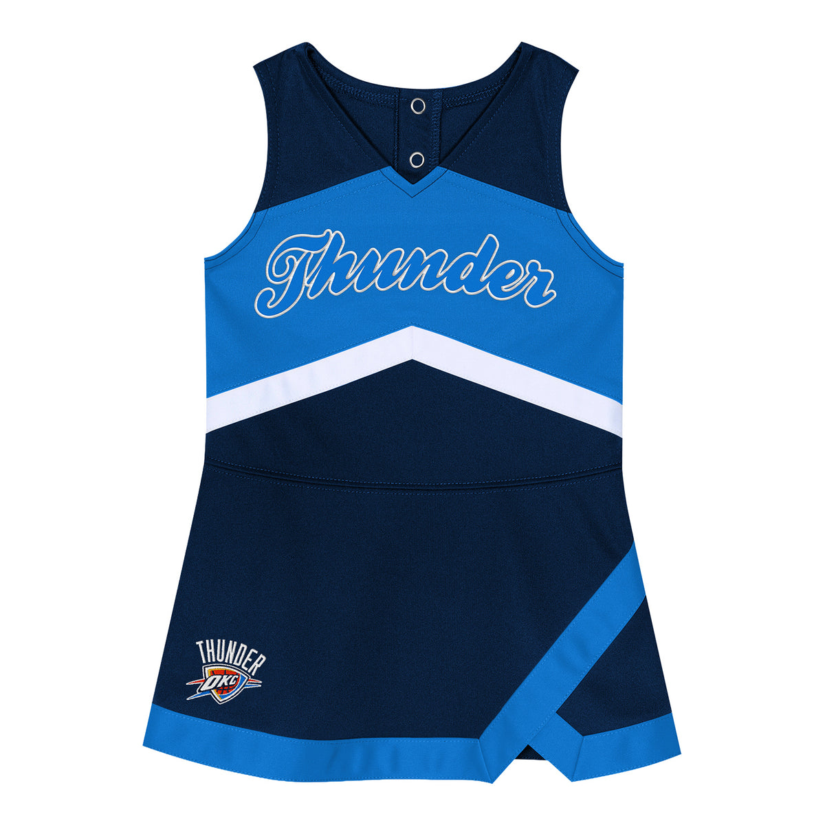 Toddler OKC Thunder Outerstuff Cheer Captain Dress in Blue - Front View