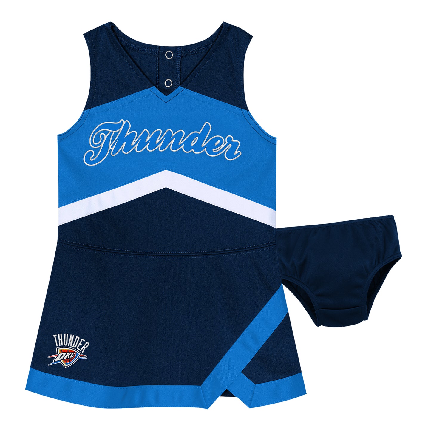 Toddler OKC Thunder Outerstuff Cheer Captain Dress in Blue - Front View