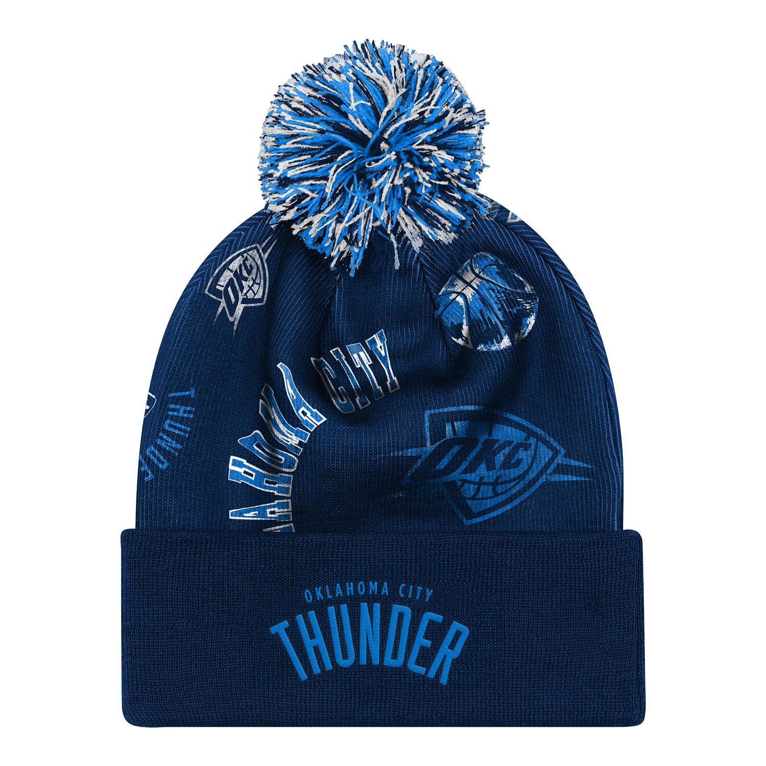 YOUTH OKC THUNDER STREET HOOPER CUFF KNIT in Blue - Back View