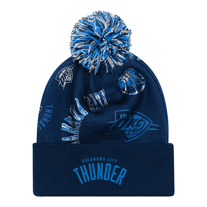 YOUTH OKC THUNDER STREET HOOPER CUFF KNIT in Blue - Back View
