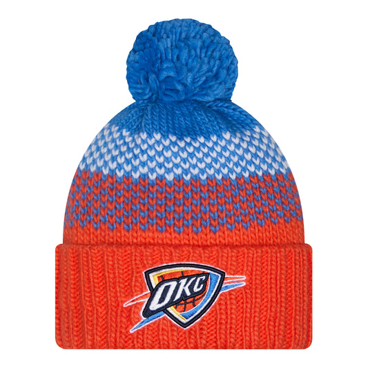Youth OKC Thunder New Era Faded Pom Knit Hat