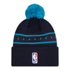 YOUTH 2025-26 CITY EDITION OKC THUNDER NEW ERA KNIT in Blue - Back View
