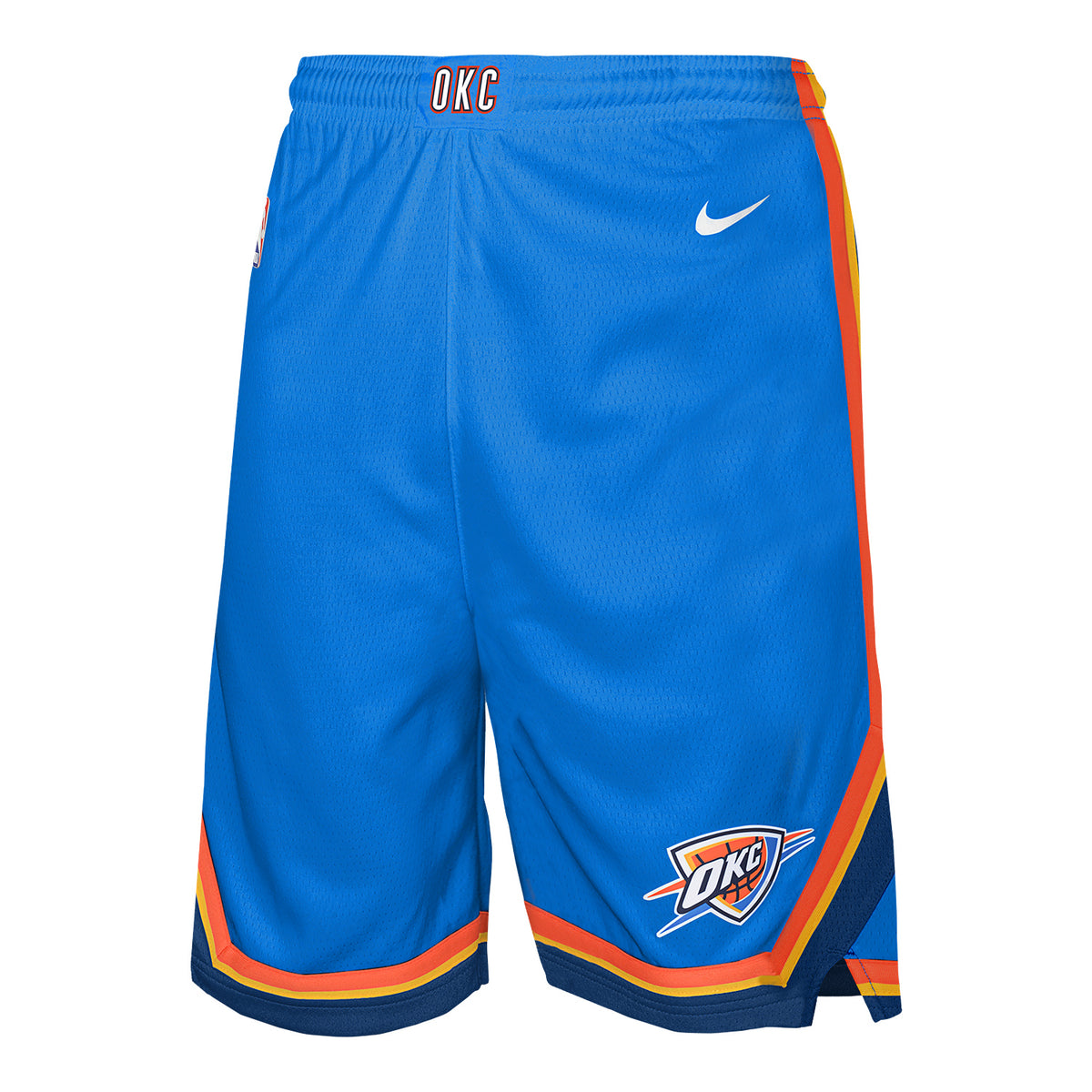 Youth Oklahoma City Thunder Nike Icon Swingman Shorts in Blue - Front View