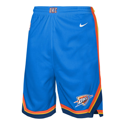 Youth Oklahoma City Thunder Nike Icon Swingman Shorts in Blue - Front View