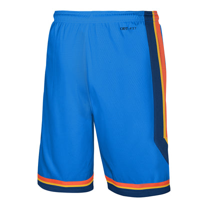 Youth Oklahoma City Thunder Nike Icon Swingman Shorts in Blue - Back View
