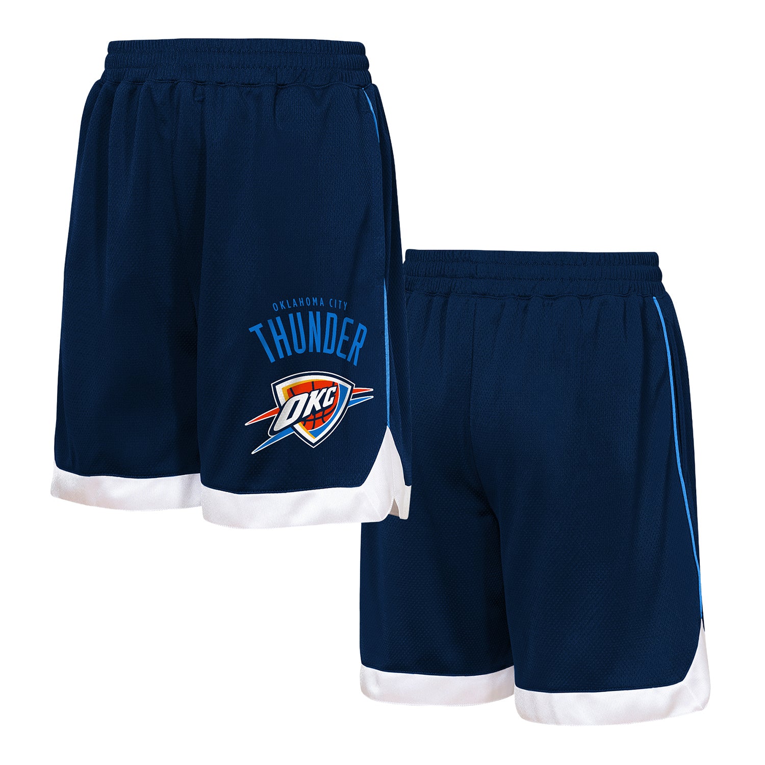Youth OKC Thunder Outerstuff All-Star Navy Shorts in Navy - Front and Back View