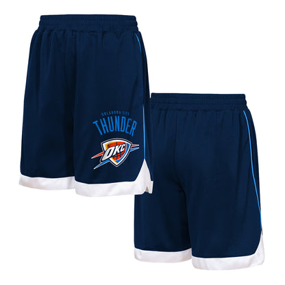 Youth OKC Thunder Outerstuff All-Star Navy Shorts in Navy - Front and Back View
