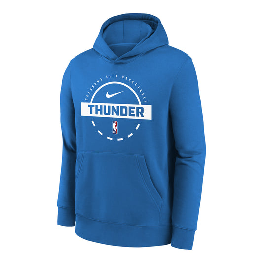 Youth Oklahoma City Thunder Practice Hooded Sweatshirt in Blue - Front View
