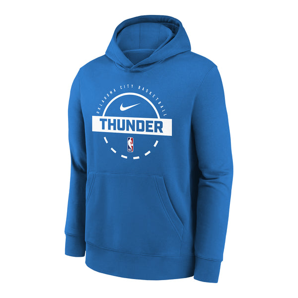 Youth Oklahoma City Thunder Practice Hooded Sweatshirt in Blue - Front View
